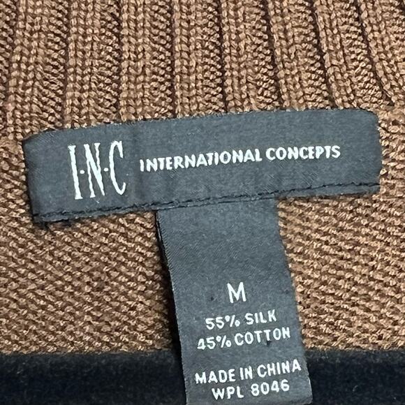INC Sweater DressBrown Size Medium Silk Cotton Blend Short Sleeve Vintage 90s - Picture 7 of 7